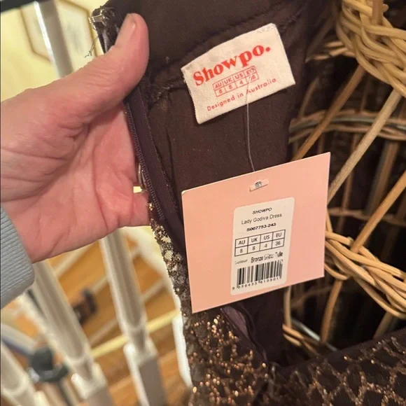 Showpo NWT a lady Godiva Bronze cocktail dress. Designed in Australia - Picture 6 of 8